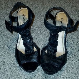 Black Qupid vegan leather heels